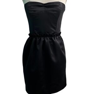 Thread Social Black Strapless Satin Cocktail Dress  - Size 4